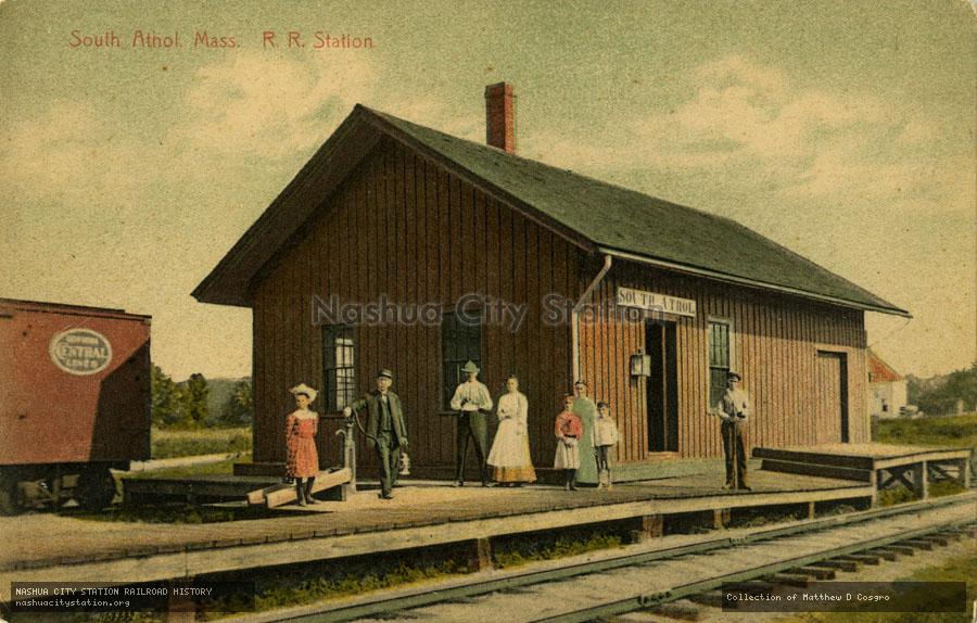 Postcard: South Athol, Massachusetts.  Railroad Station